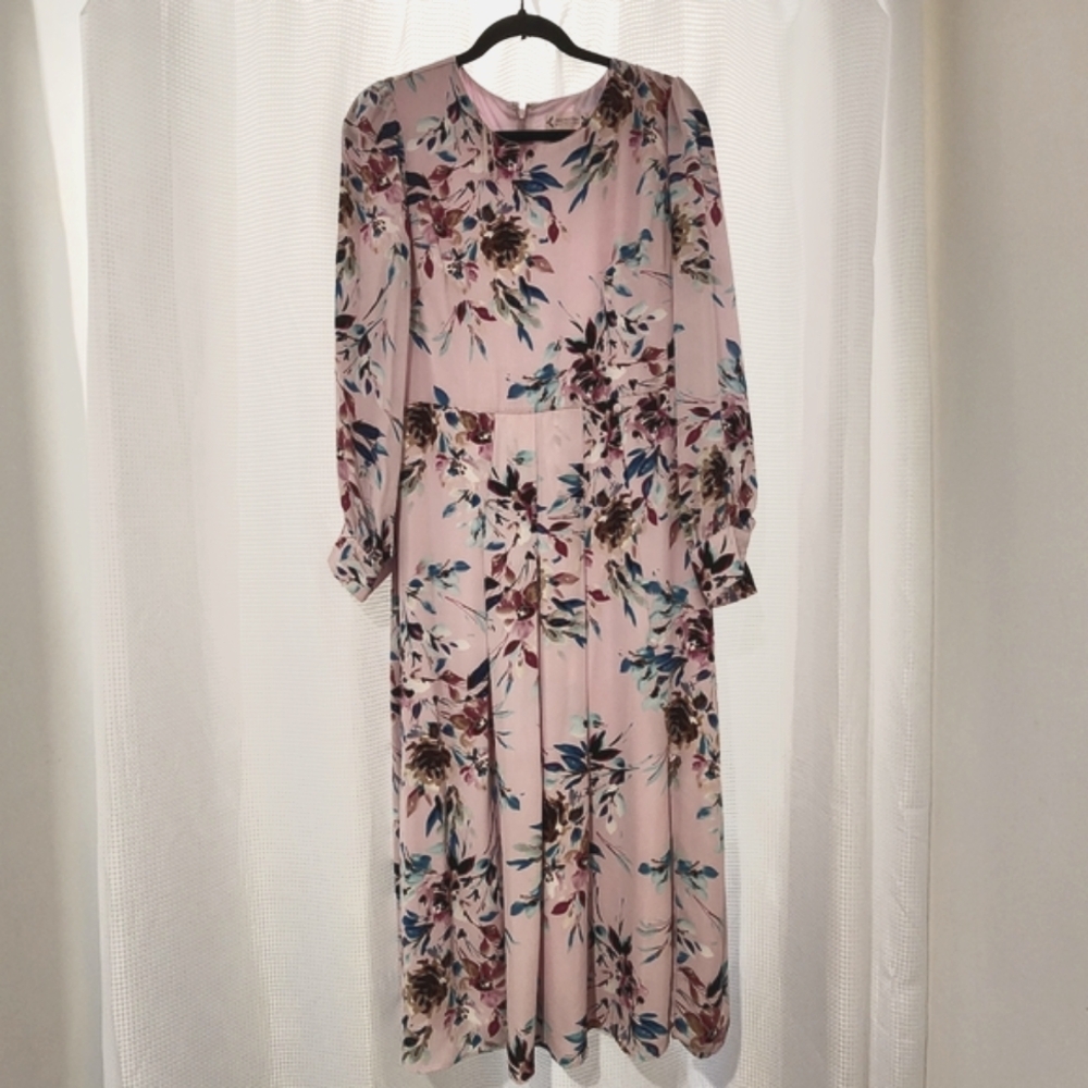 Nanette Lepore - Floral Pink Midi Dress Size 10